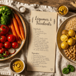 liste des legumes et feculents en assiettes