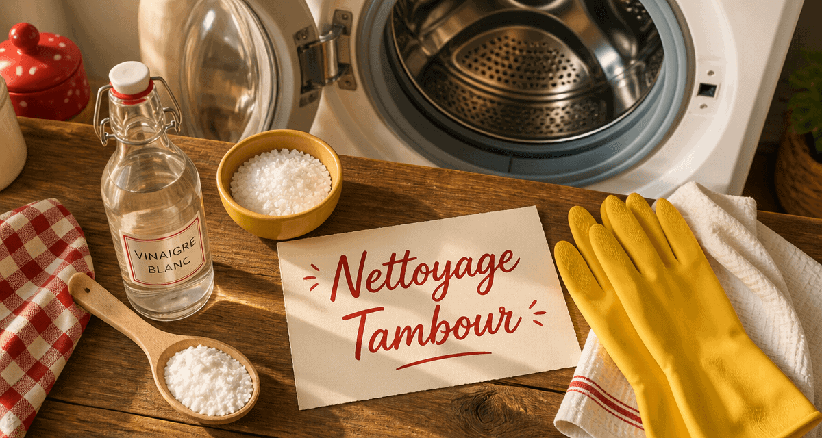 Nettoyage tambour machine à laver avec vinaigre, bicarbonate et cristaux de soude