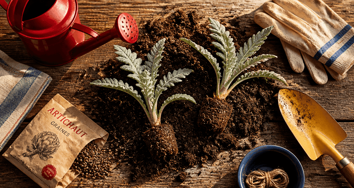 quand planter artichaut jeunes plants et outils jardin