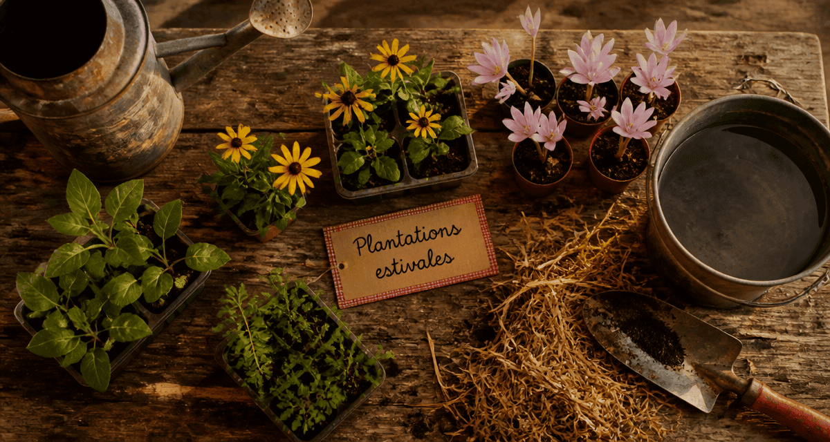 que planter en juillet août fleurs godets rudbeckia colchique