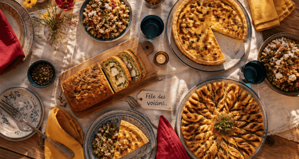quel plat pour la fête des voisins table buffet gourmand