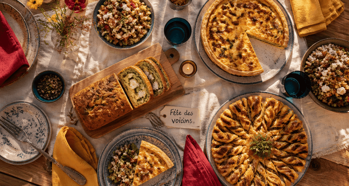 quel plat pour la fête des voisins table buffet gourmand