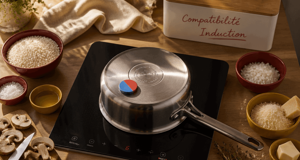 quelle casserole pour induction sur plaque avec aimant et ingrédients