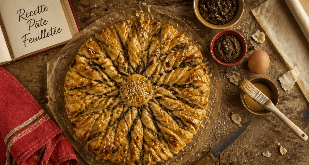 Recette avec de la pate feuilletee tarte soleil tapenade torsades dorées