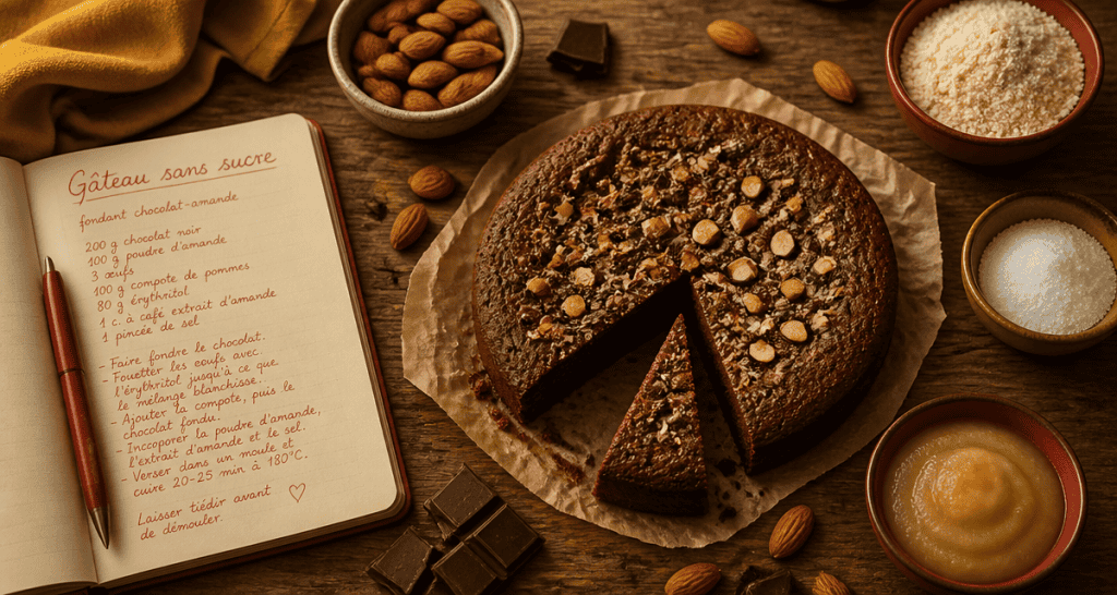 Recette gâteau sans sucre pour diabétique fondant chocolat amande