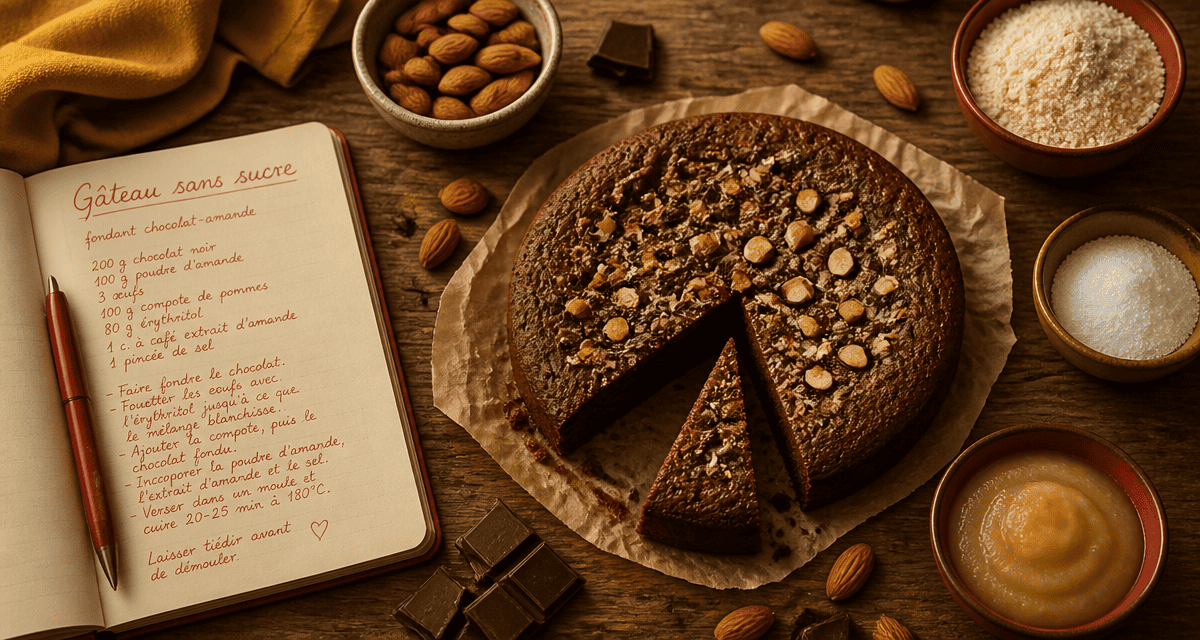 Recette gâteau sans sucre pour diabétique fondant chocolat amande