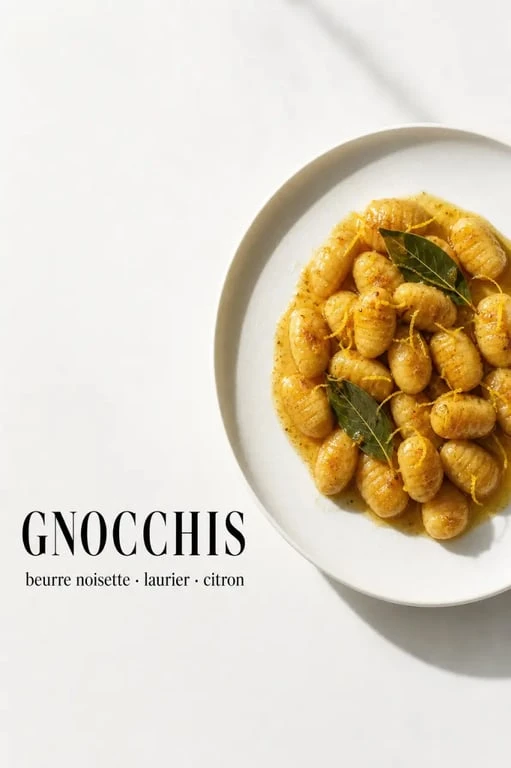 Gnocchis au beurre de laurier et citron, une alternative savoureuse à la sauge