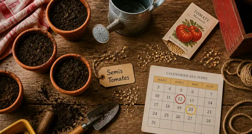 quand semer graines de tomates en godets sur calendrier