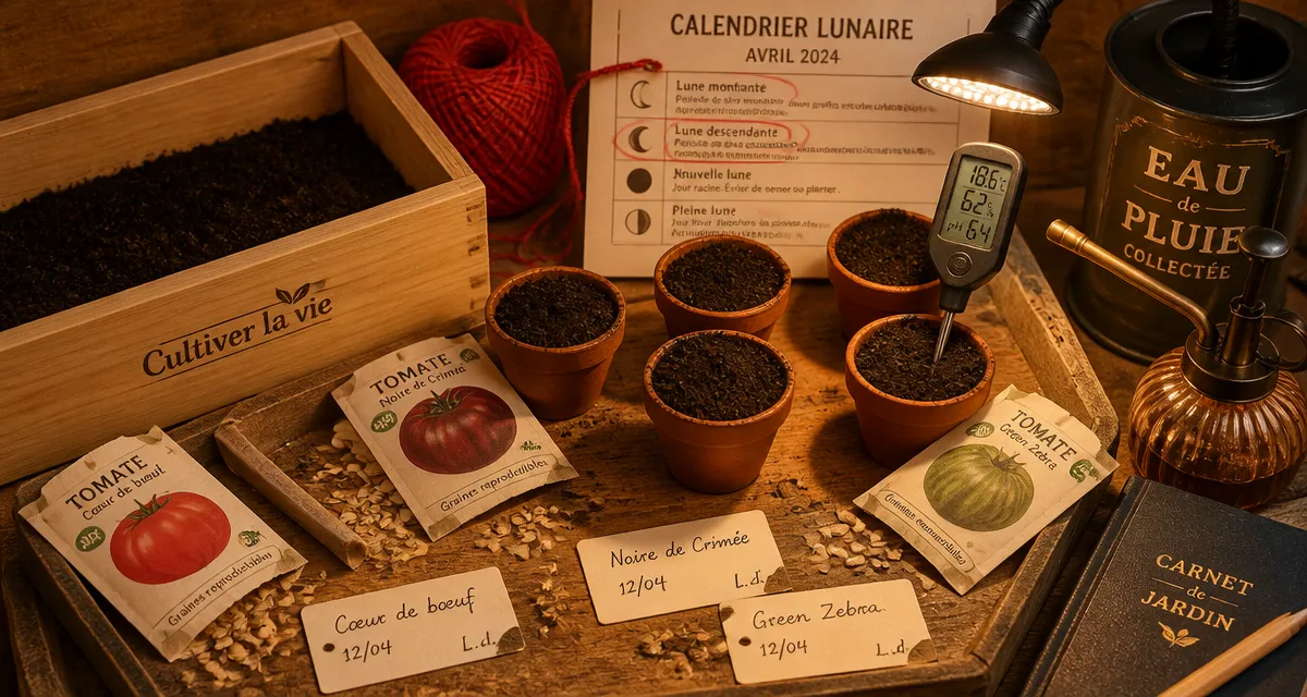 Quand semer les tomates avec la lune : graines et godets en terre cuite