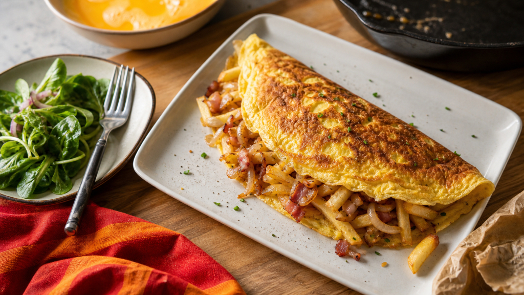 Que faire avec des frite : omelette aux restes de frites