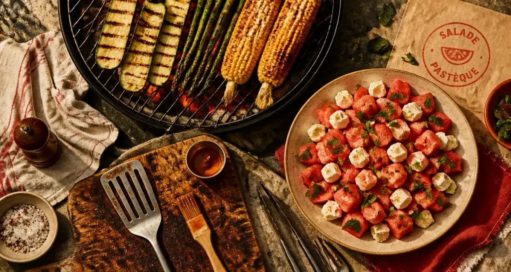 Quel accompagnement avec un barbecue : salade pastèque, légumes grillés, maïs au beurre paprika