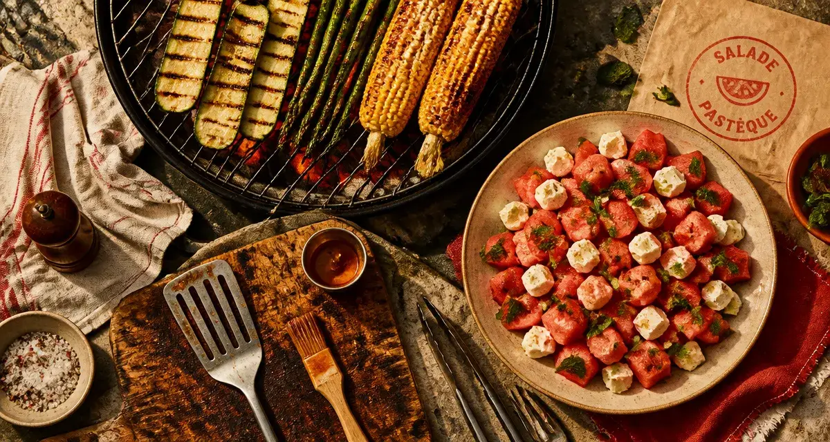 Quel accompagnement avec un barbecue : salade pastèque, légumes grillés, maïs au beurre paprika