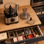 Astuce rangement robot cuisine : robot rangé dans tiroir profond ou placard coulissant