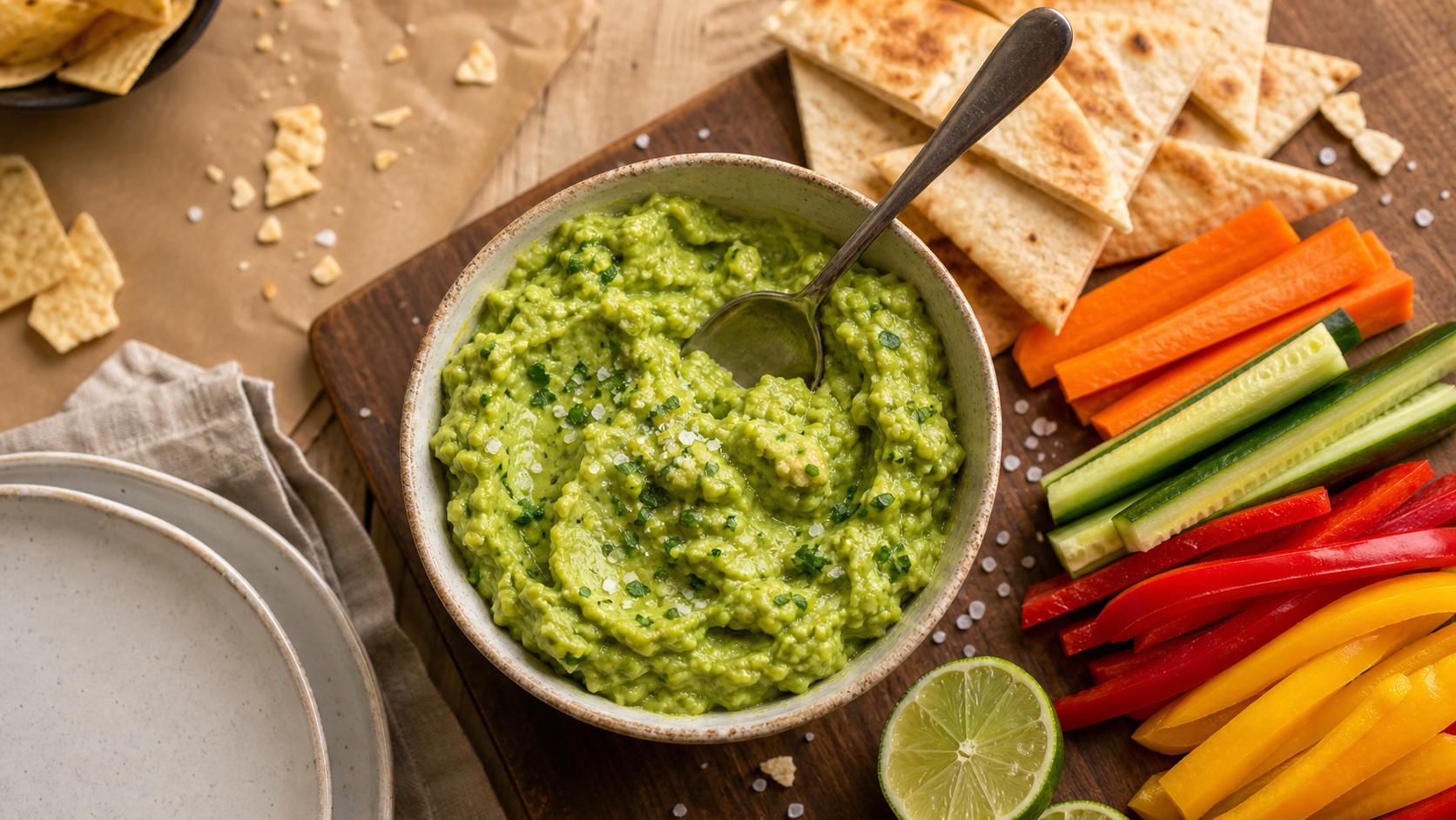 Avec quoi manger le guacamole : toasts, légumes croquants et pita grillée