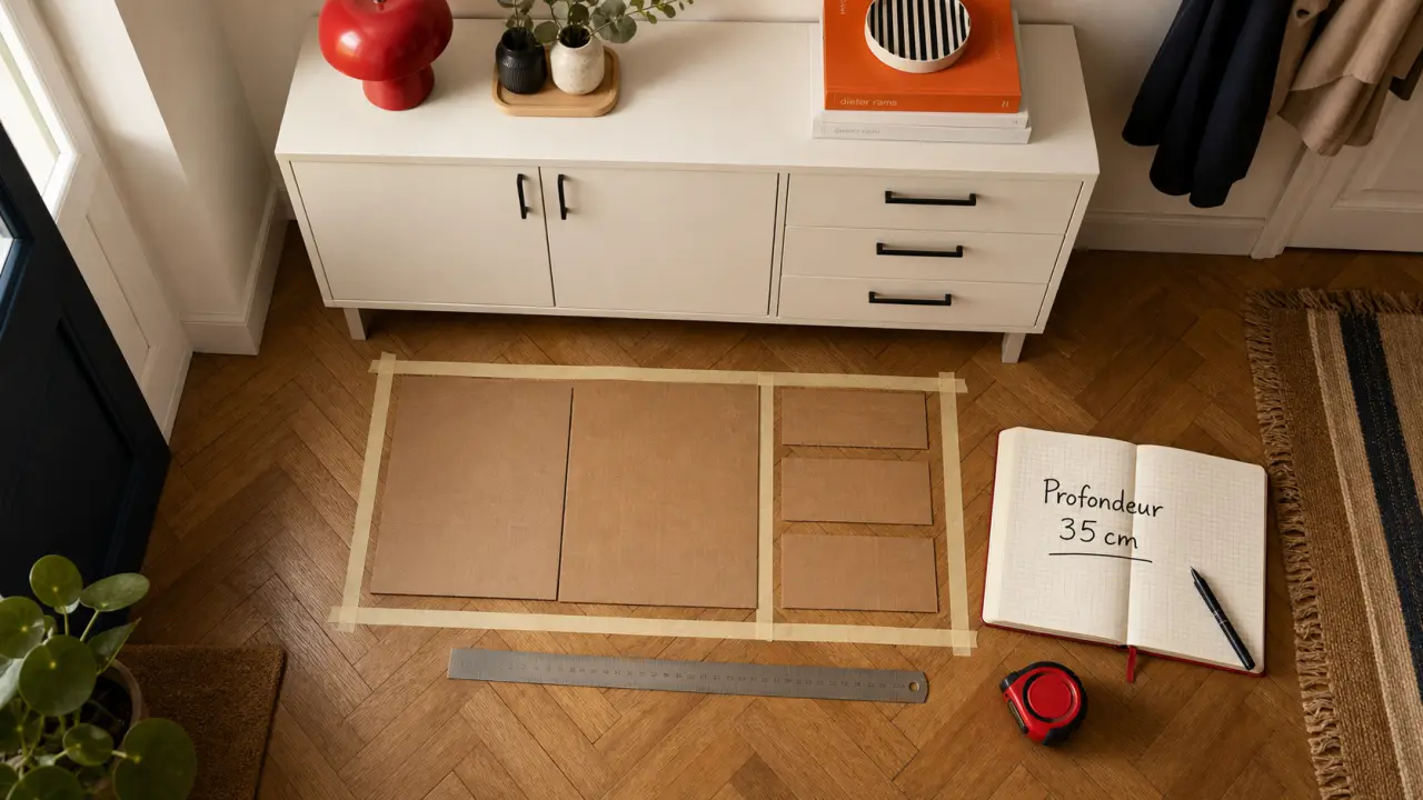 Buffet étroit 35 cm pour entrée, profondeur 35 cm