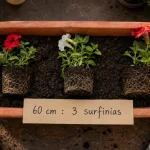 Combien de surfinia dans une jardinière : 3 plants pour 60 cm