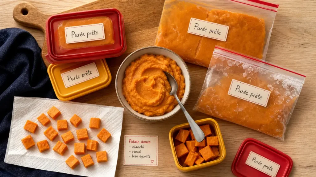 Congeler patate douce : purée prête