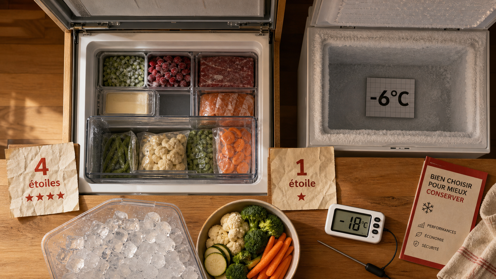 Différence freezer congélateur : bacs, -18°C, choix sûr et conservation des aliments