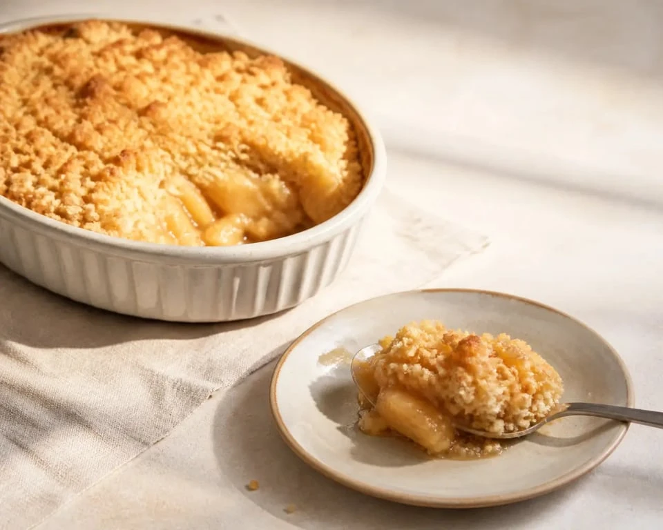 Recette avec des pommes : crumble aux pommes doré et croustillant
