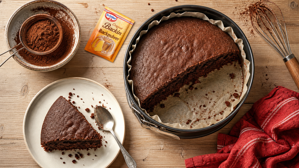 gateau cacao moelleux inratable, gâteau au cacao tranché
