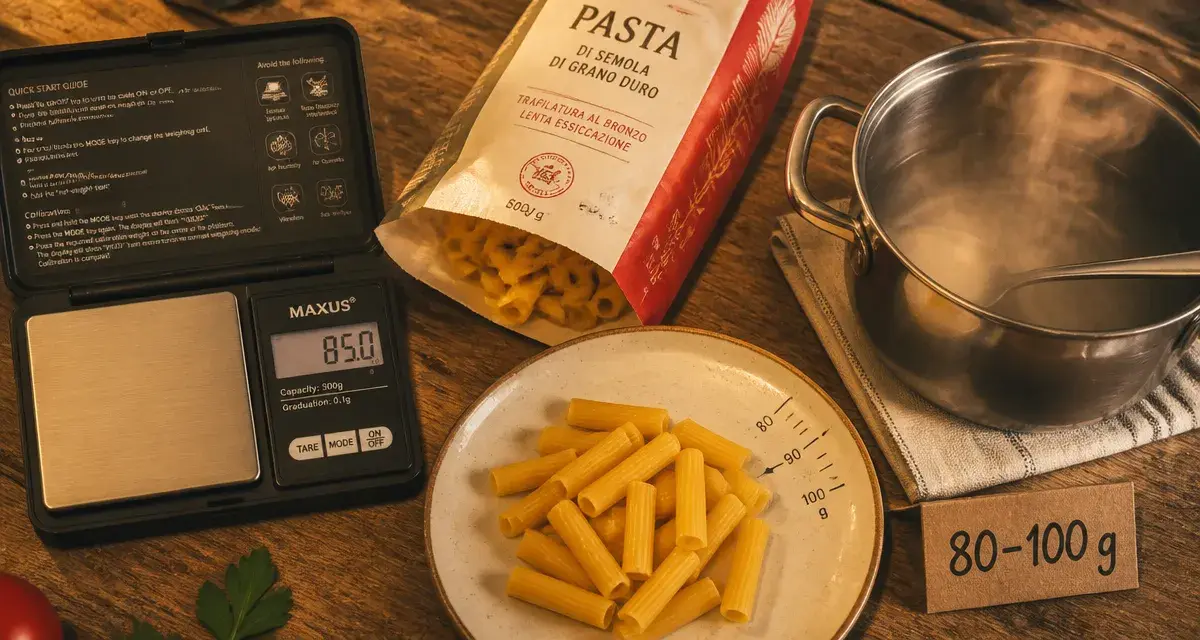 Grammage pate par personne : 80 à 100 g (repère 80–100 g)