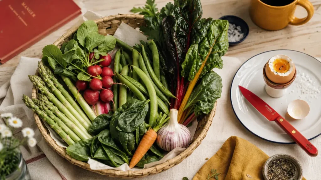 Legume avril : asperges et radis frais à choisir
