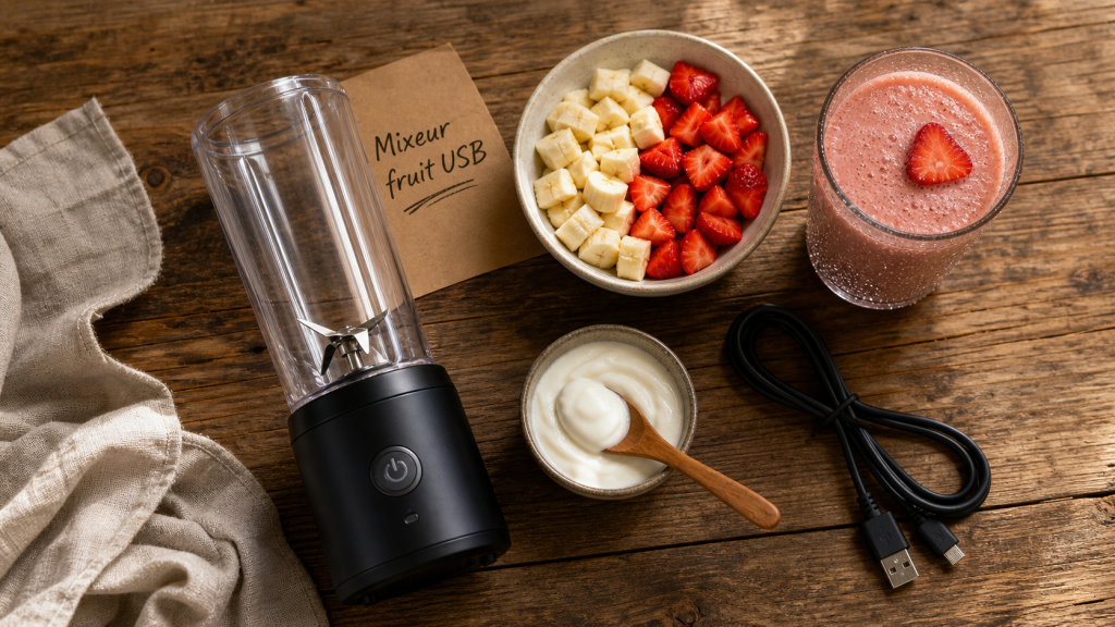 Mixeur fruit USB portable avec lames inox pour smoothie