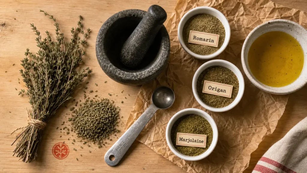 Par quoi remplacer le thym : romarin, origan, marjolaine et bon dosage