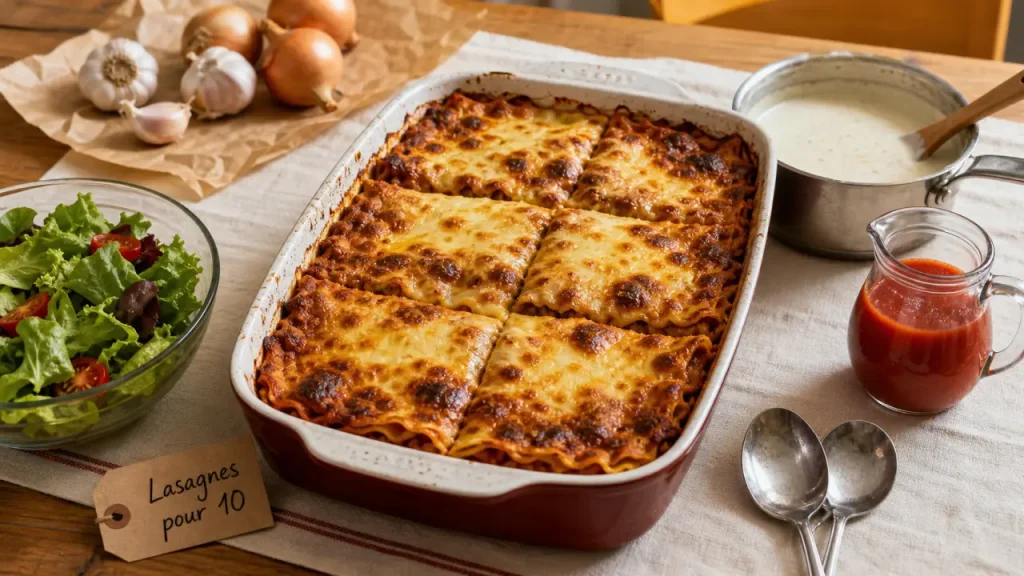 Recette 10 personnes lasagnes familiales sans stress