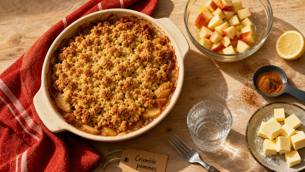 Recette avec des pommes : crumble fondant aux pommes