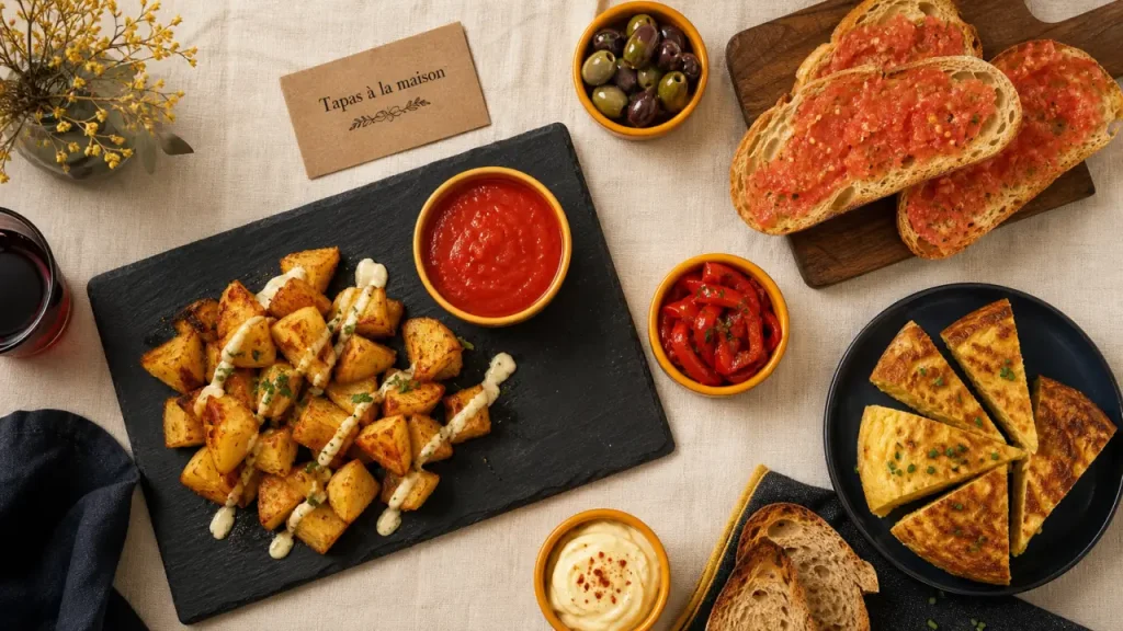 Recette des tapas espagnol : patatas bravas, tortilla et pan con tomate