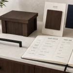 Cuisine noyer premium : plan et meubles en noyer mat