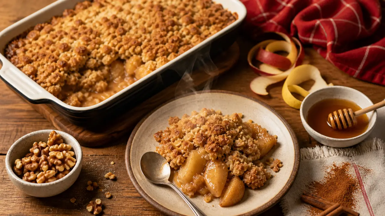 Dessert d automne crumble pommes poires courge