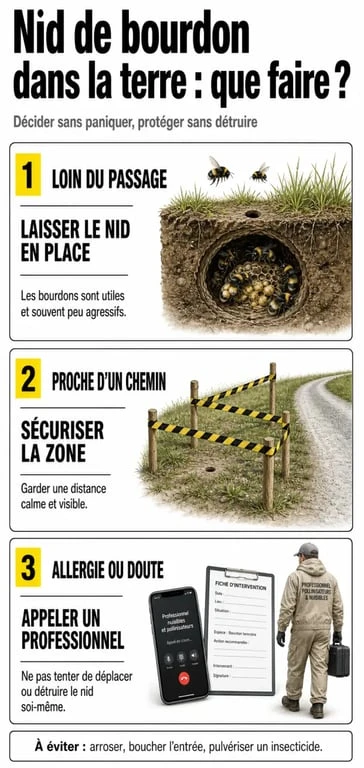 Que faire face à un nid de bourdon dans la terre