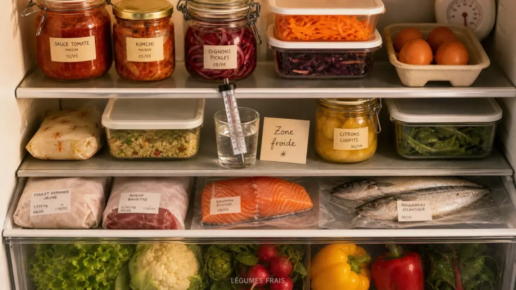 Frigo plus froid en haut ou en bas : zone froide visible
