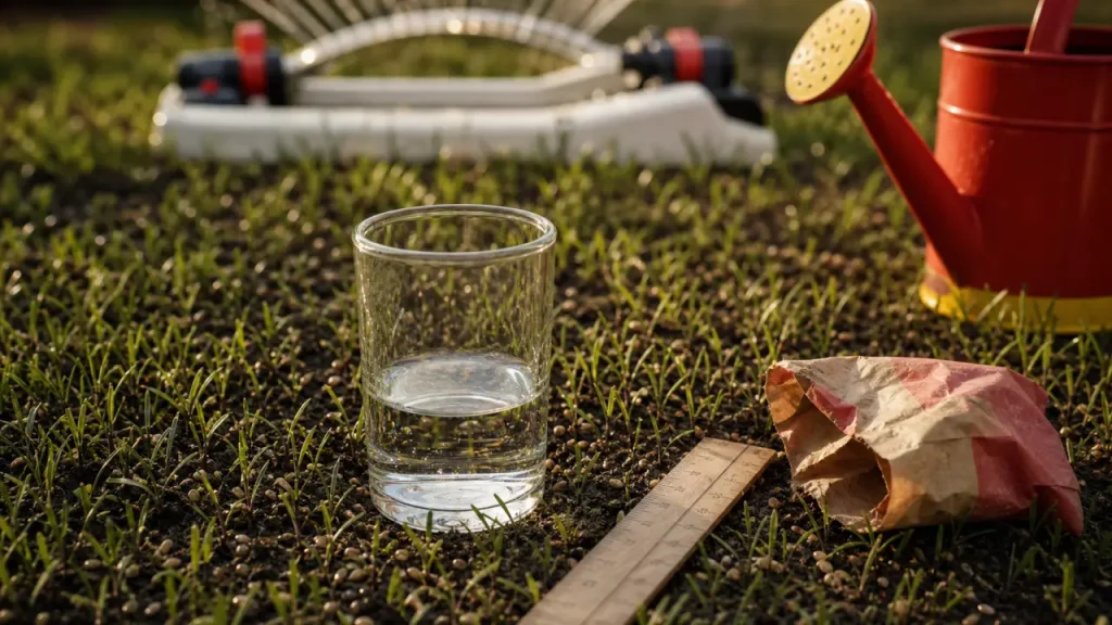 Quantite eau nouveau gazon : arrosage mesuré à 2,5 cm