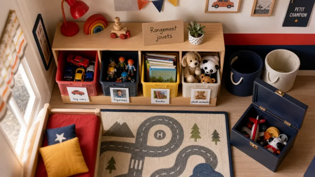 Rangement jouets enfants : coffres et bacs pour gagner de la place
