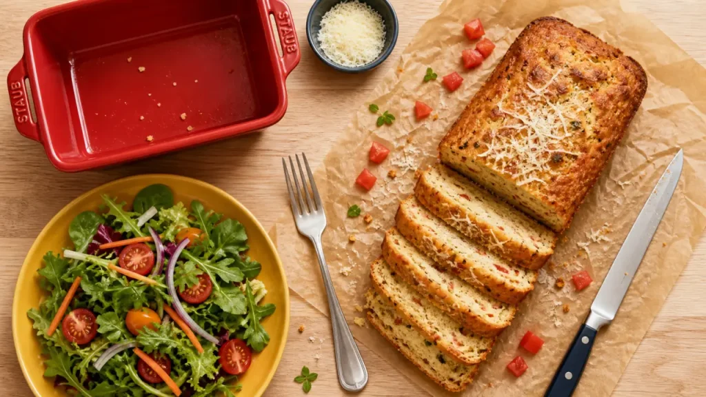 Recette sale : cake salé rapide et salade composée