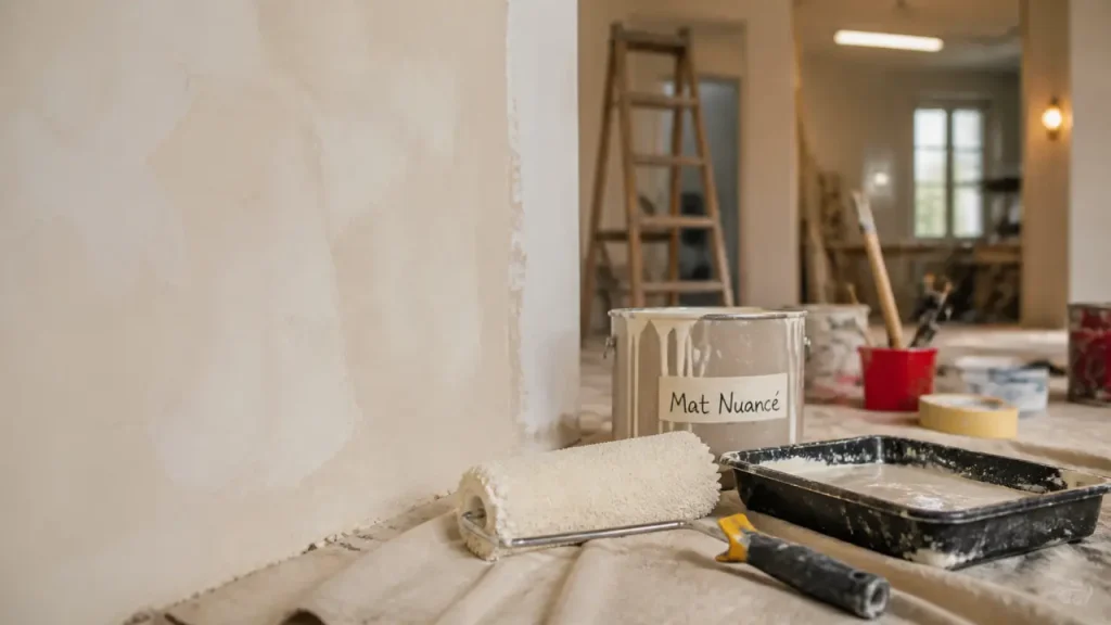 Reliss maison déco : enduit mat nuancé sur mur rénové, sans sous-couche