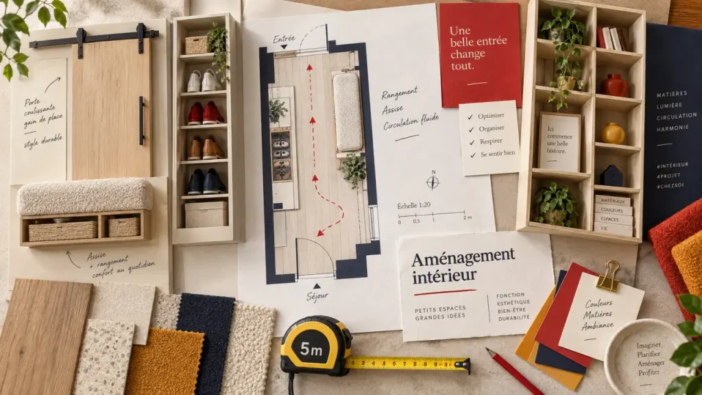 Aménagement intérieur : plan couloir étroit, aménagement et circulation