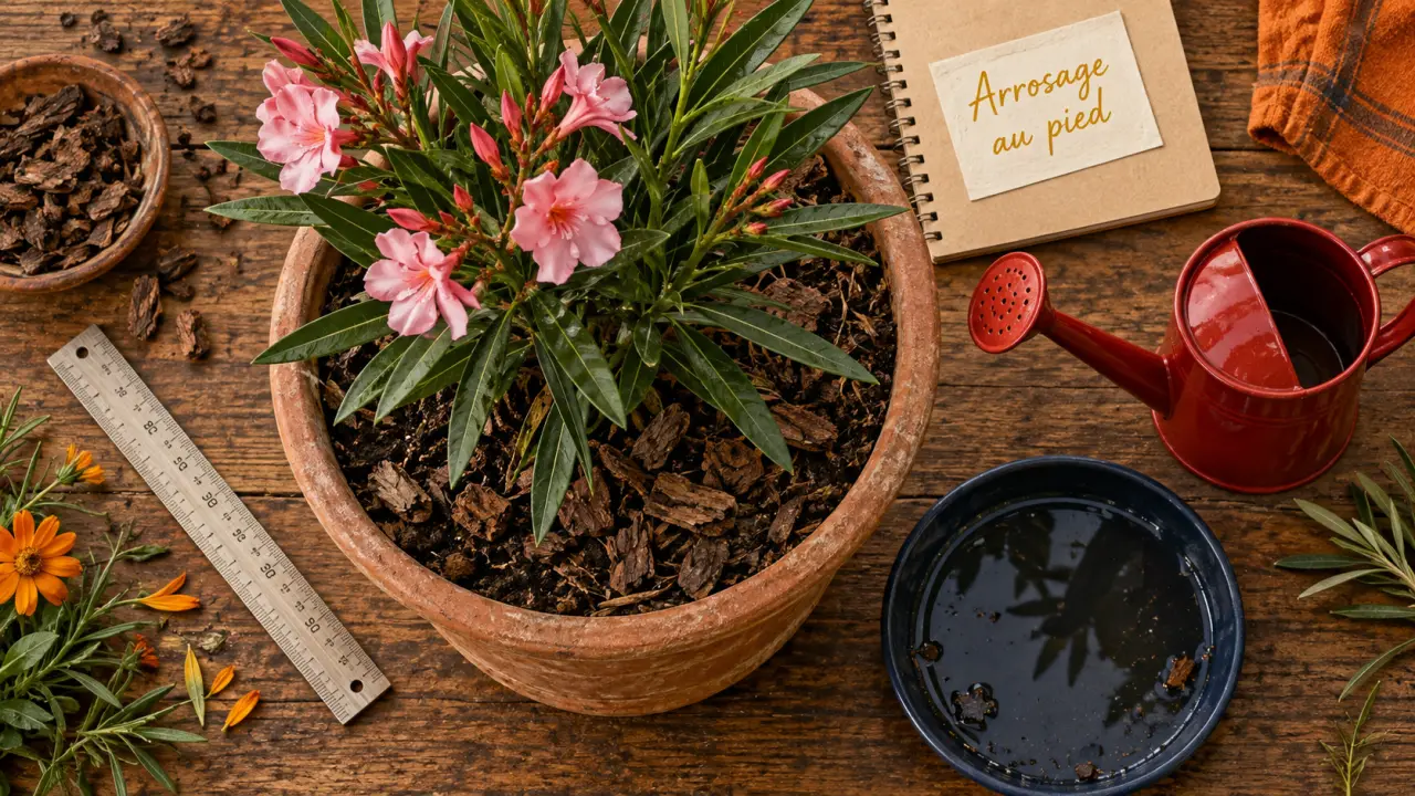 Arrosage laurier rose en pot : fréquence et quantités, erreurs à éviter