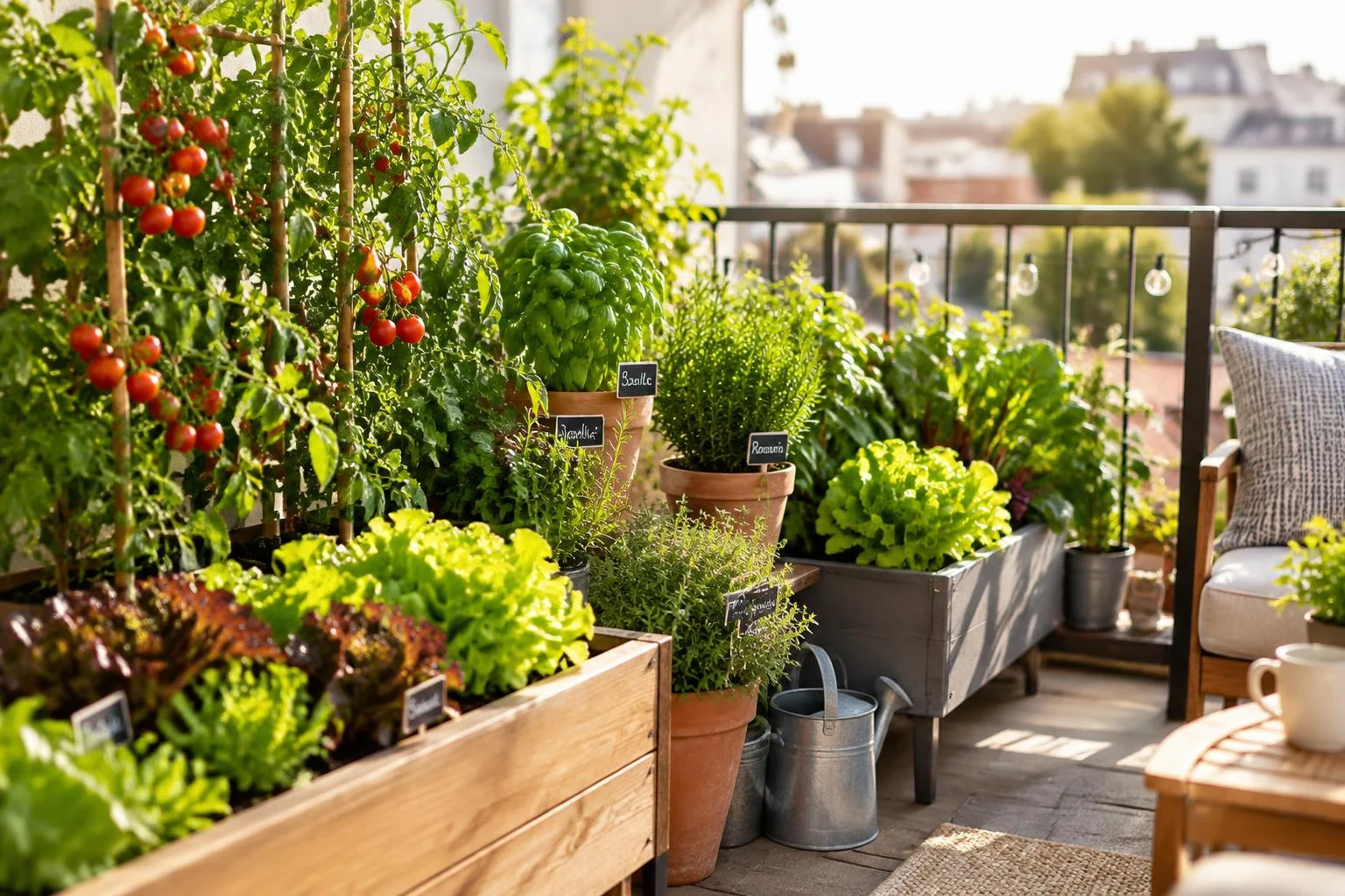 Potager urbain sur balcon : 4 h de soleil suffisent