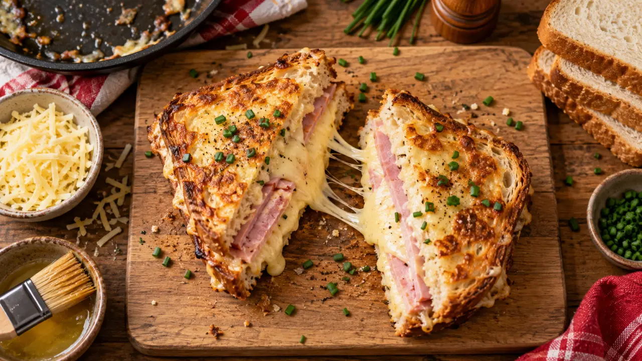 Recette croque monsieur Cyril Lignac : gruyère fondant, cuisson à feu doux, pain doré