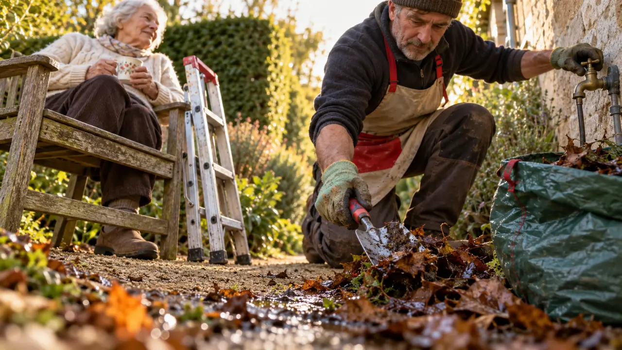 Aide jardinage personnes âgées : personne âgée et jardinier pour travaux à risque crédit d’impôt