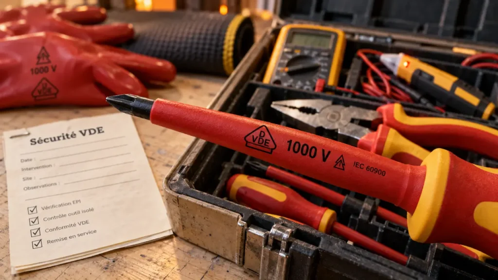 Outillage electricien conforme VDE, outils isolés et testeur de tension