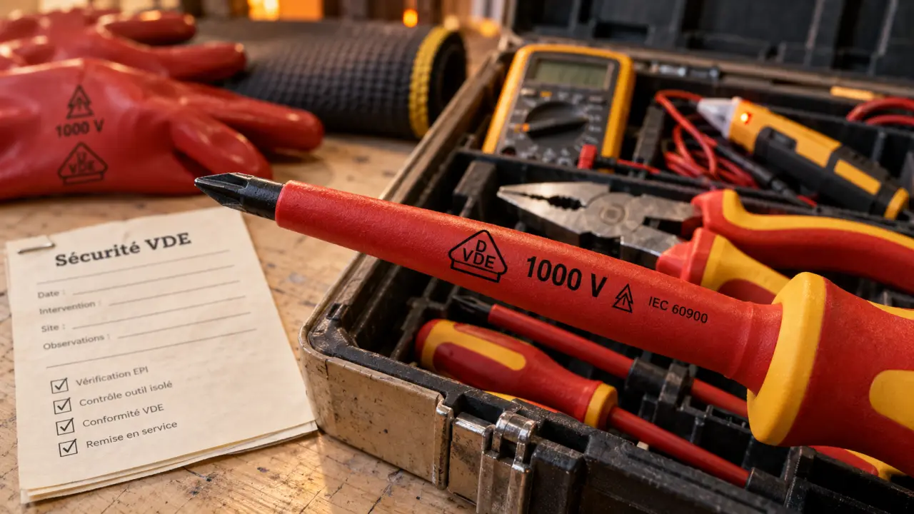 Outillage electricien conforme VDE, outils isolés et testeur de tension